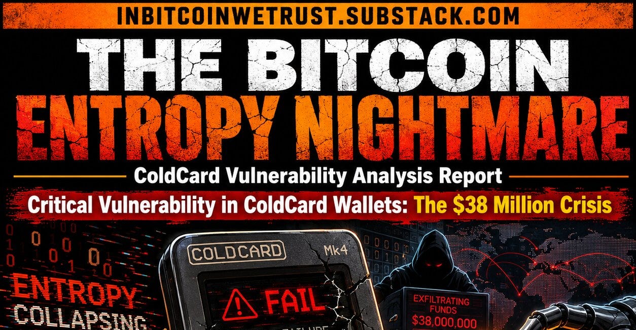 The Bitcoin Entropy Nightmare: ColdCard Vulnerability Analysis Report.