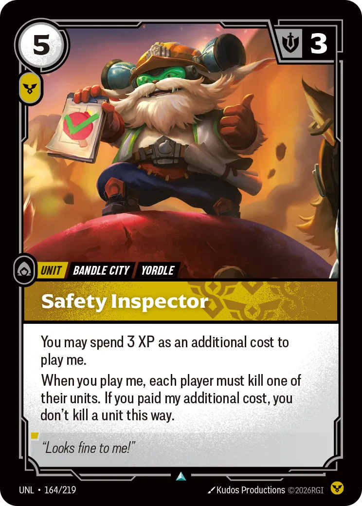 UNL-164 Safety Inspector Card - Riftbound TCG