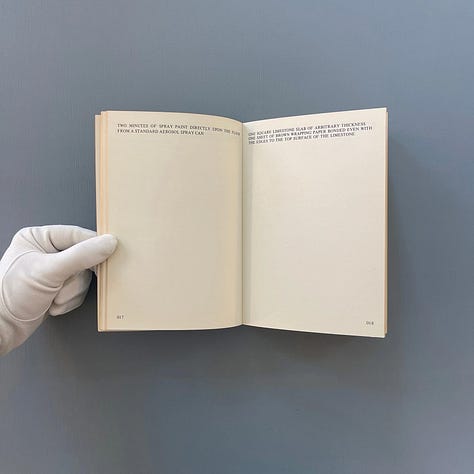 Lawrence Weiner: Works, Anatol AV und Filmproduktion, Hamburg, 1977 [Saint-Martin Bookshop, Bruxelles-Brussel. © Lawrence Weiner]