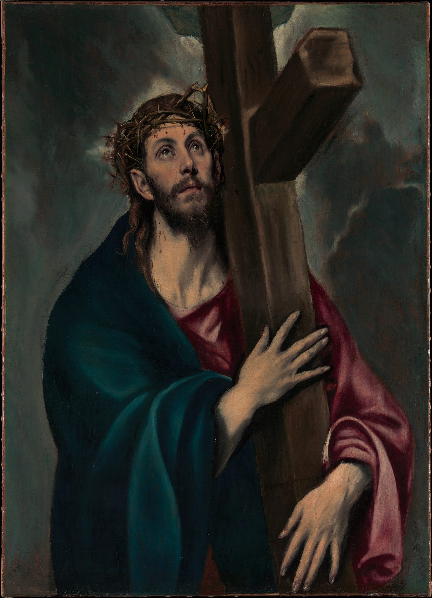 Christ Carrying the Cross, El Greco (Domenikos Theotokopoulos) (Greek, Iráklion (Candia) 1541–1614 Toledo), Oil on canvas