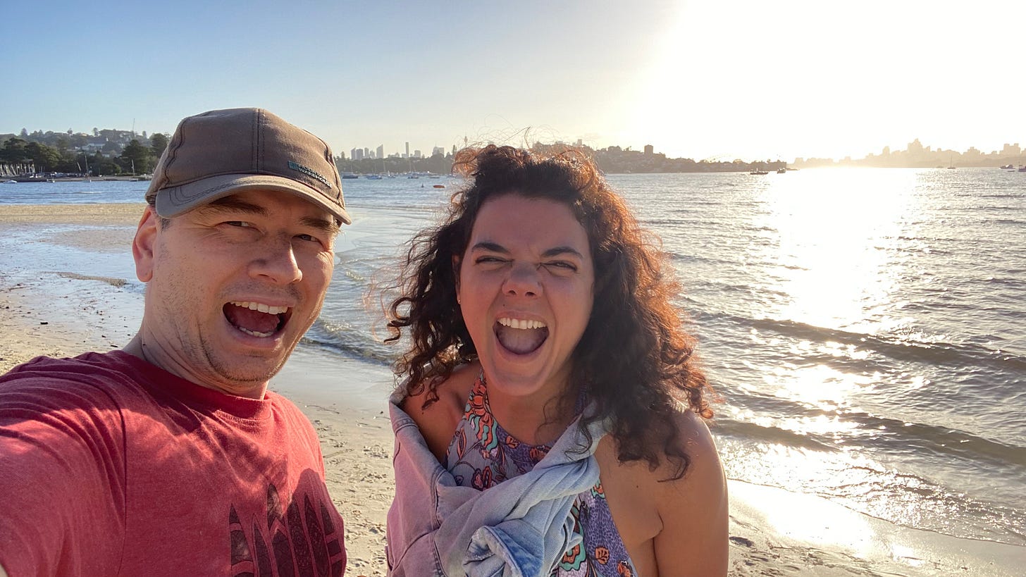 Pete and Filipa with massive smiles