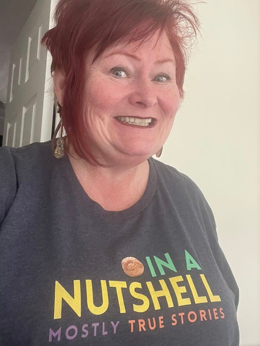 Suzon in an IAN t shirt