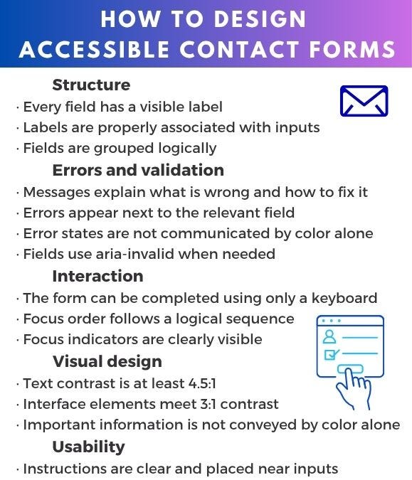 How to design accessible contact forms