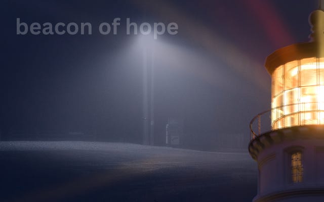 beacon in a dark sky
