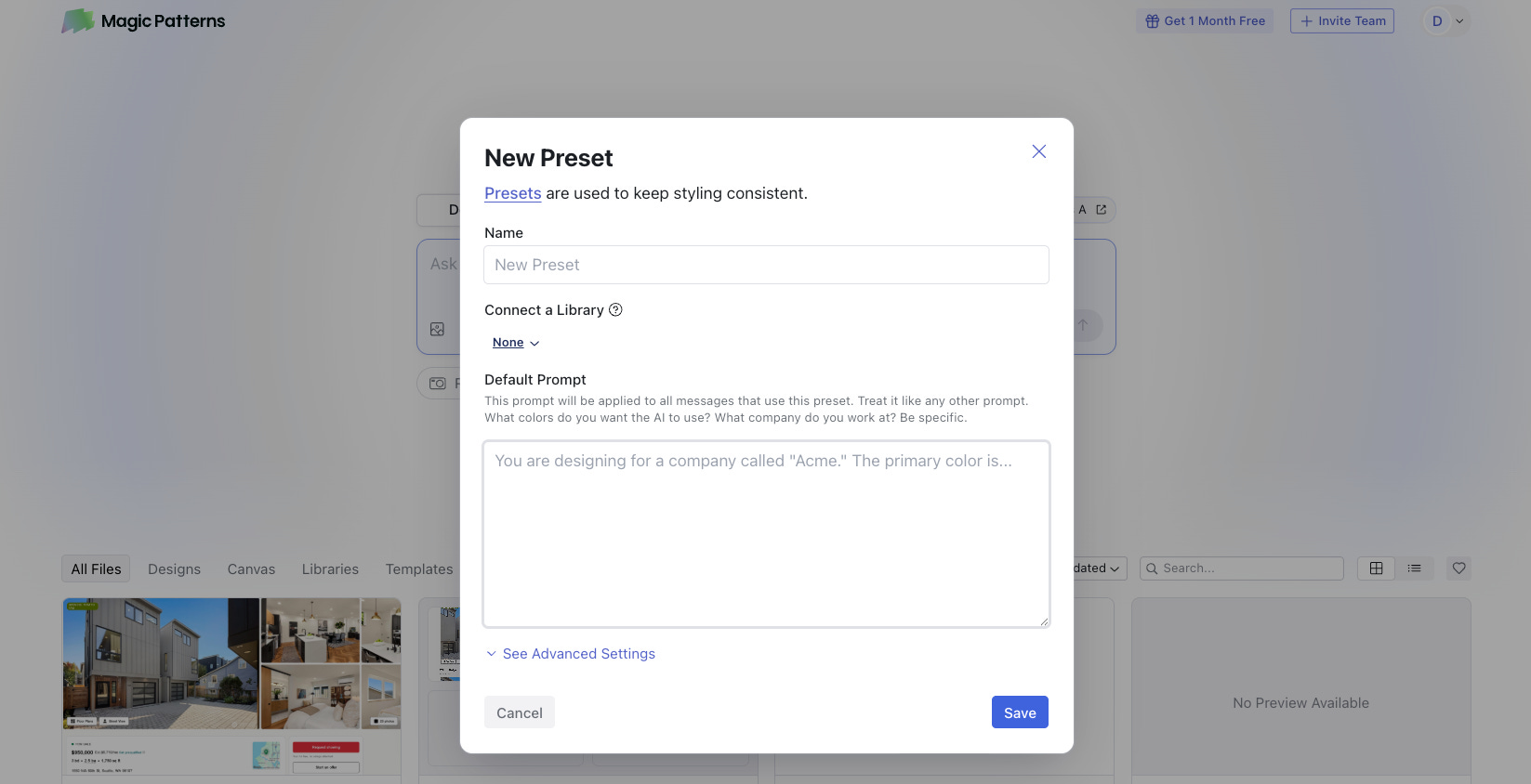 How to use an existing design system with AI in Magic Patterns