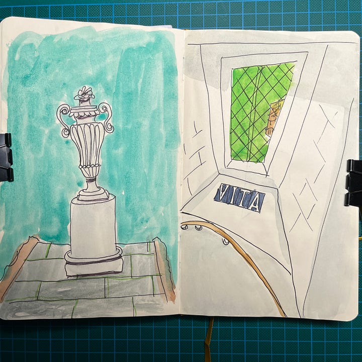 Photos des 9 dessins que j'ai réalisés pendant la session.