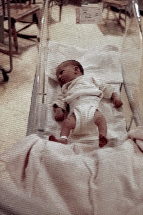 Little baby in the hospital at the time of her birth