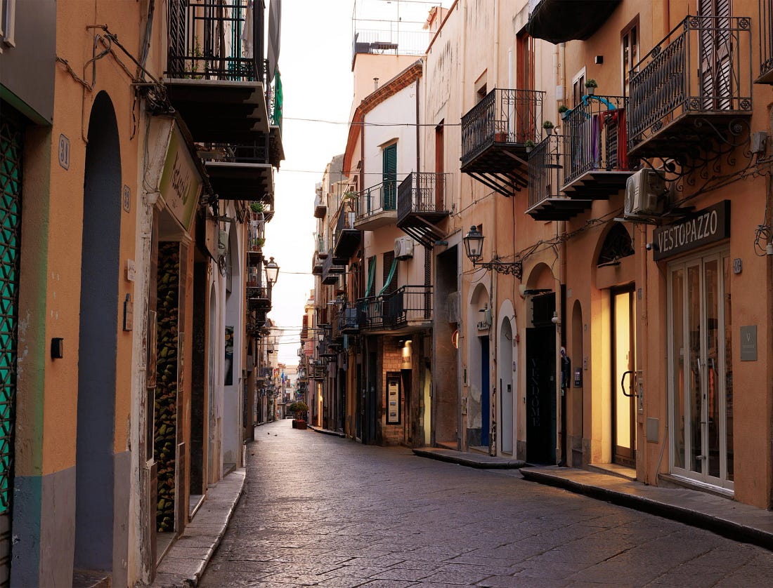 Morning light on the streets and rooftops of Cefalù, Sicily Morning light on the streets and rooftops of Cefalù, Sicily