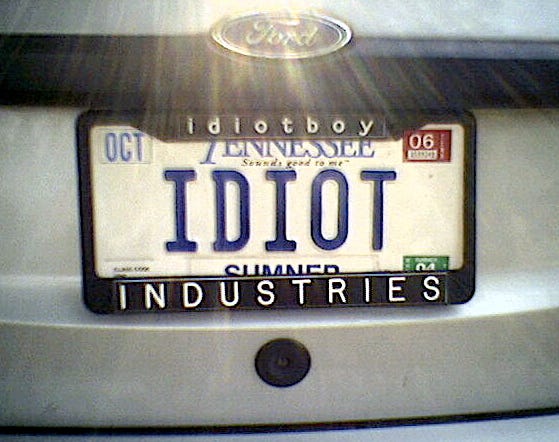 Tennessee_license_plate_IDIOT Tennessee_license_plate_IDIOT