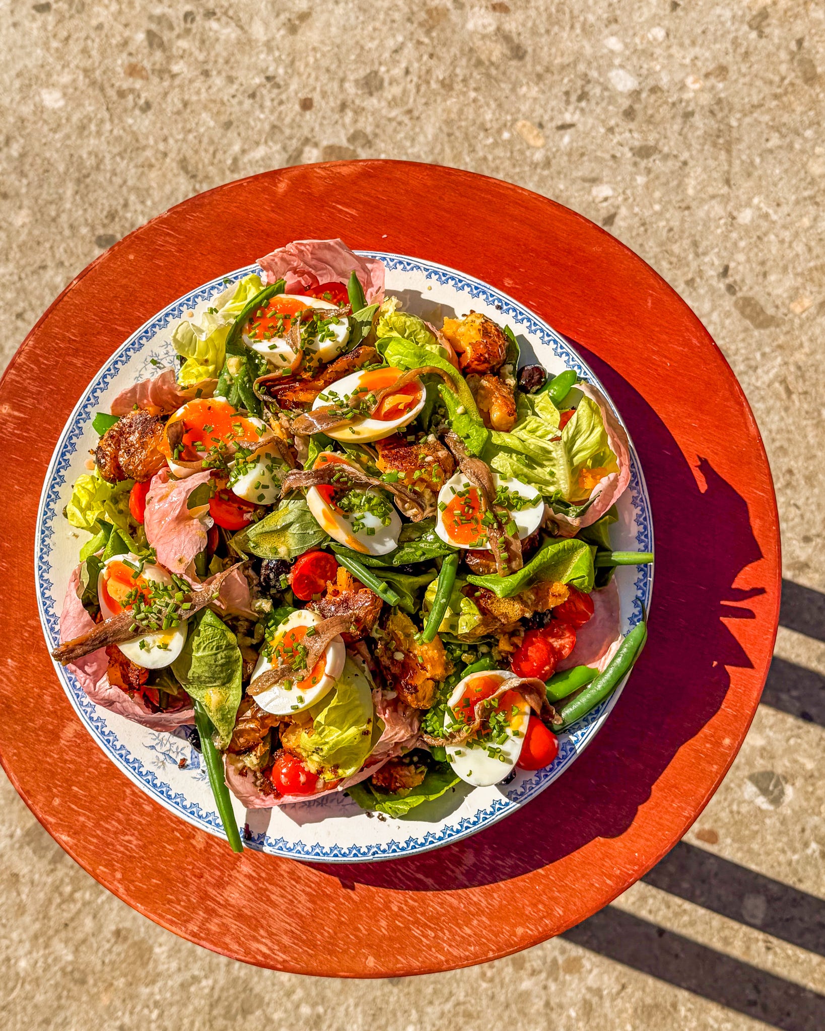NO-NIÇOISE SALAD WITH ANCHOVY TOAST