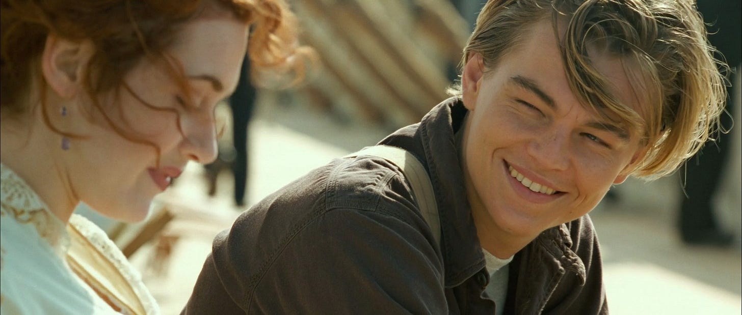 Jack smiling at Rose