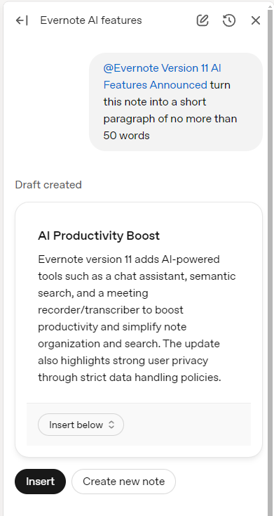 First look at Evernote AI Assistant and Semantic Search