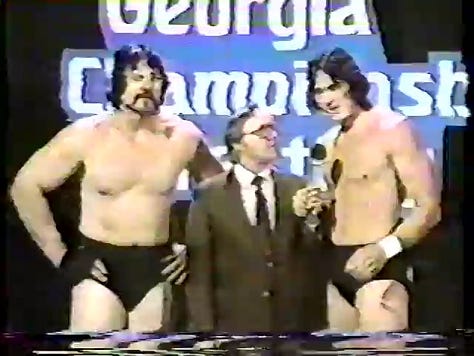 Blackjack Mulligan Sr. & Jr., Ted Dibiase and Tommy Rich, Ric Flair