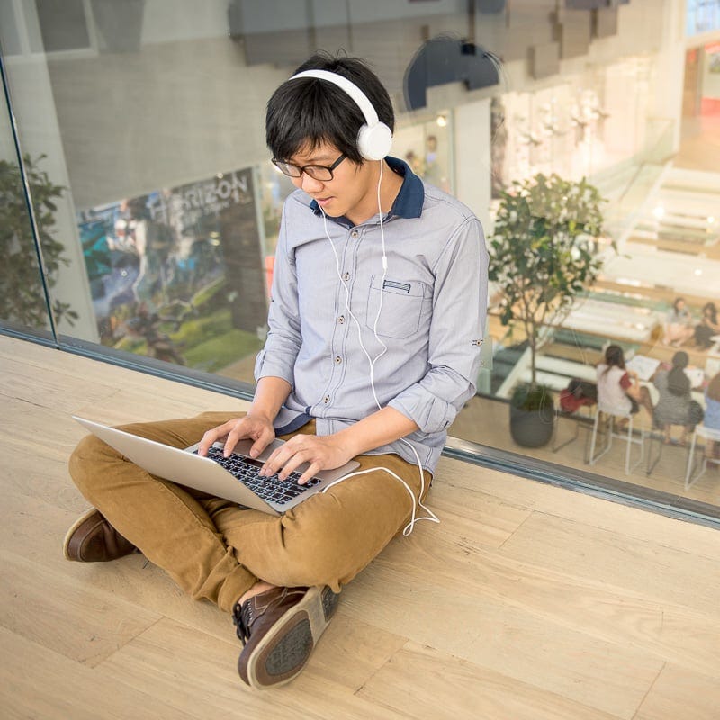 working in a coworking space