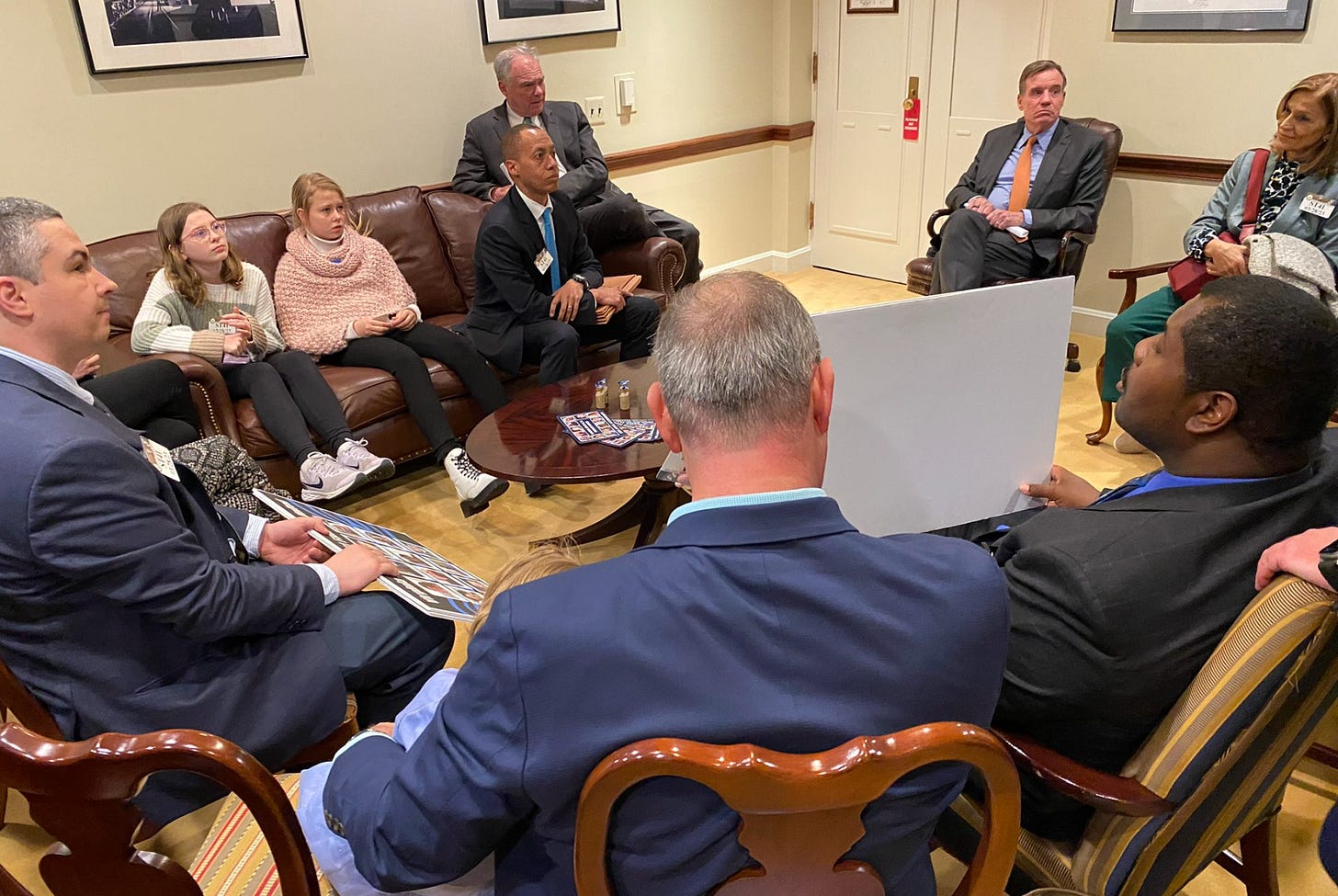 Family members of the Virginia Beach mass shooting that resulted in the murders of 12 people meet with Senators Kaine and Warner. Family members of the Virginia Beach mass shooting that resulted in the murders of 12 people meet with Senators Kaine and Warner.
