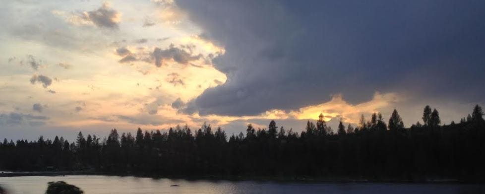 clouds over water