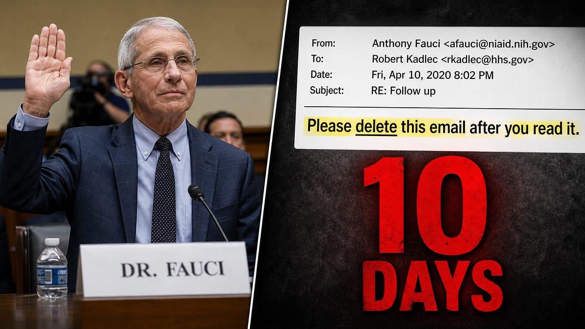 THE TEN-DAY COUNTDOWN: "Please Delete This Email" — How Fauci's Own Words May Seal His Fate