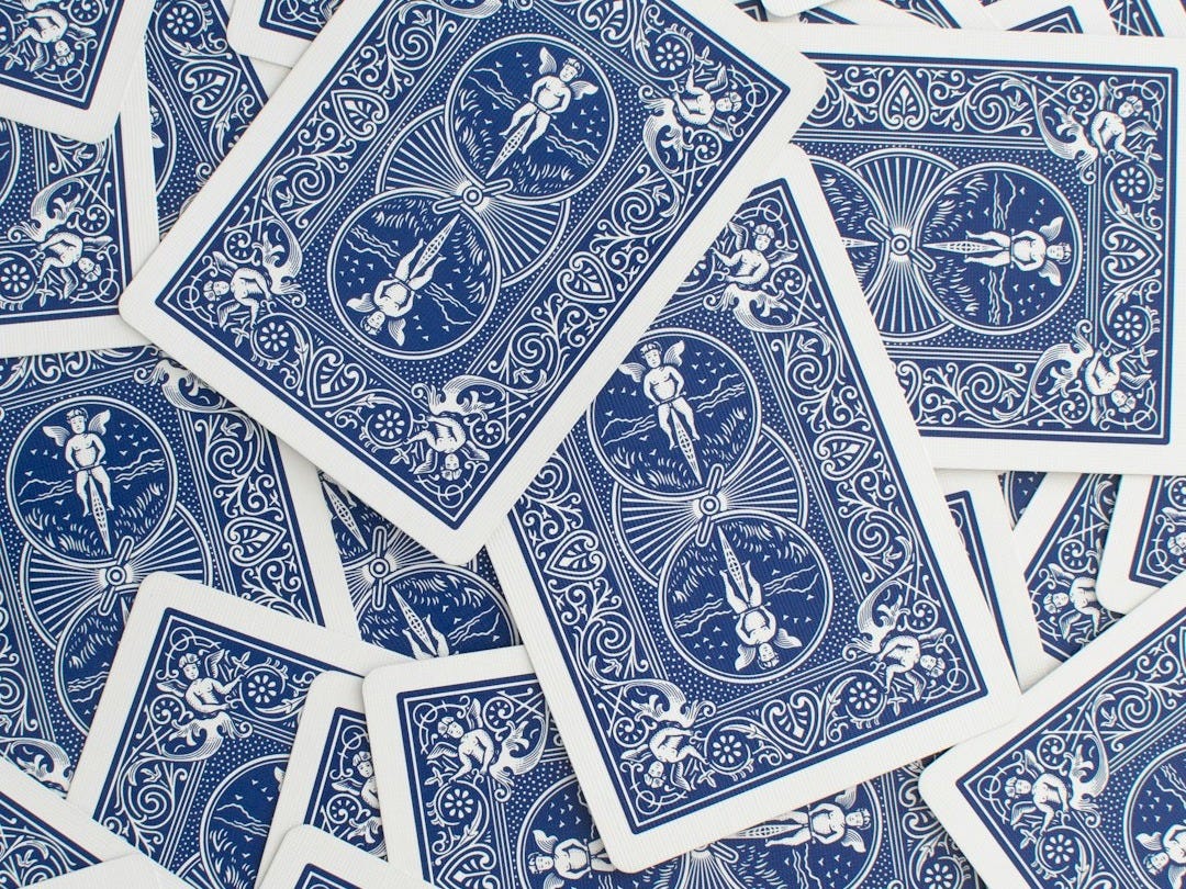 blue playing cards