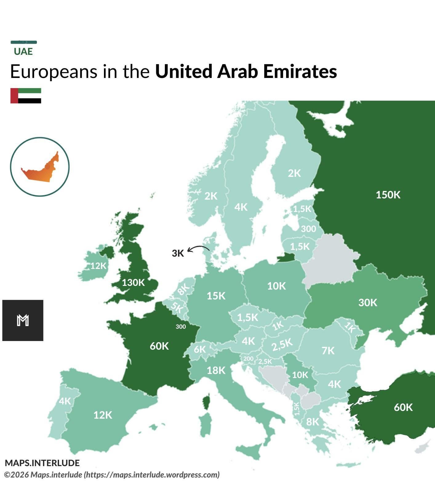Number of Europeans in the UAE : r/MapPorn