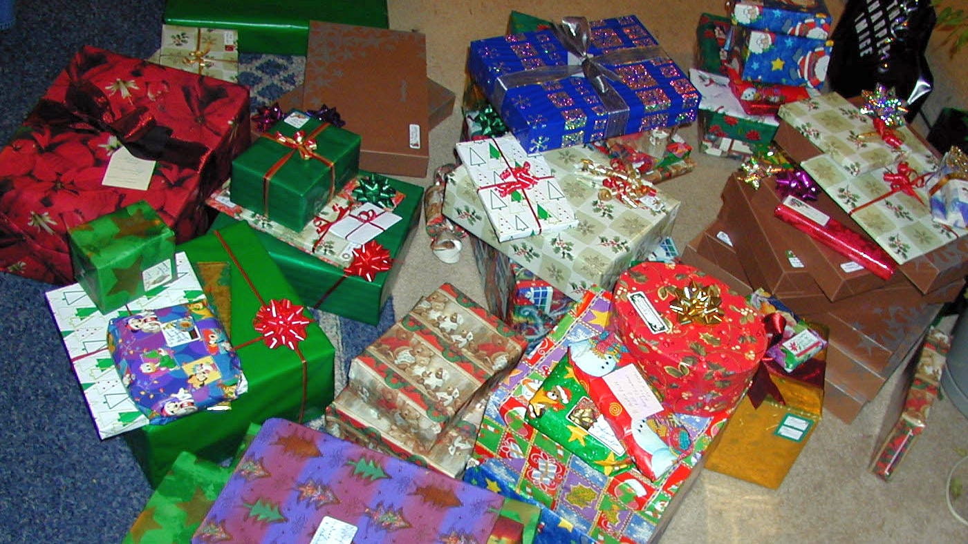 Wrapped Christmas gifts