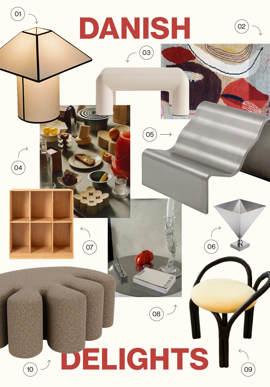 Danish-designed furniture and homewares collage Danish-designed furniture and homewares collage