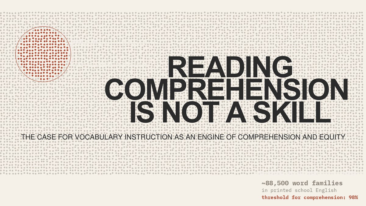 Reading Comprehension Is Not a Skill - by Carl Hendrick