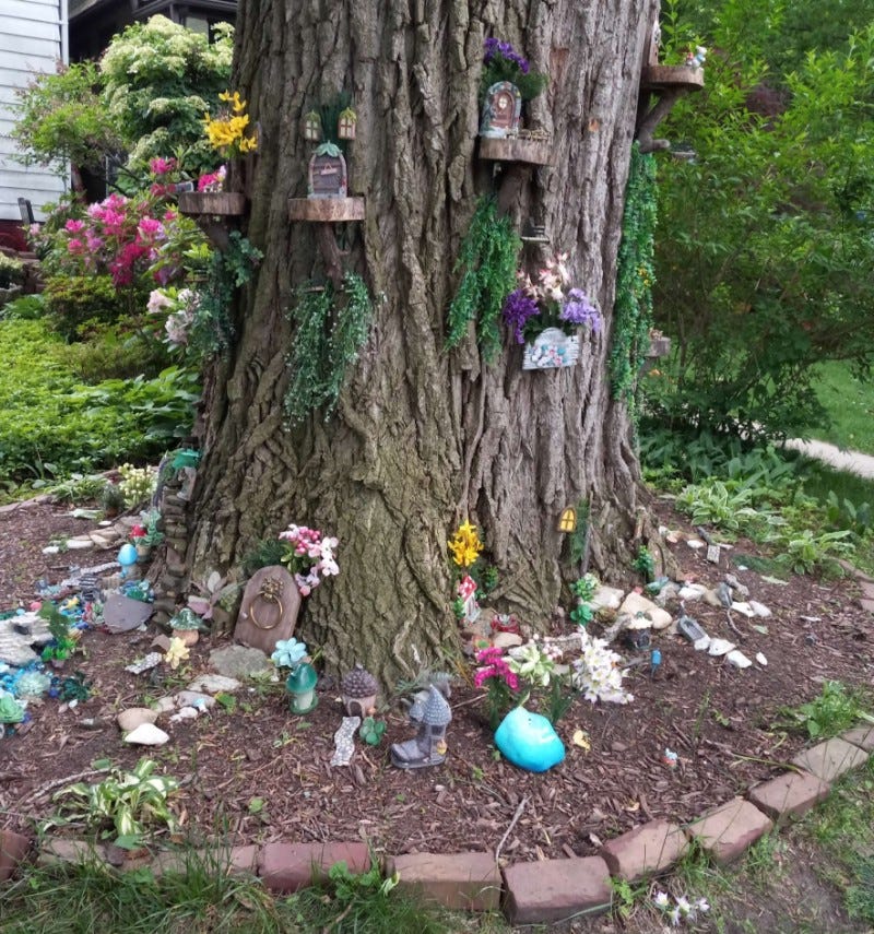 Fairy garden in a yard