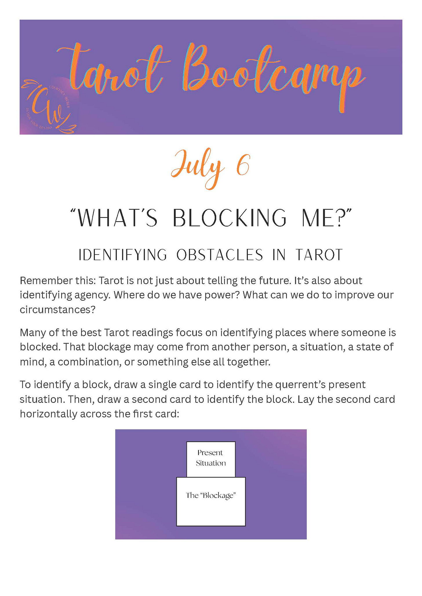 Tarot Tutorials: “What’s Blocking Me?”