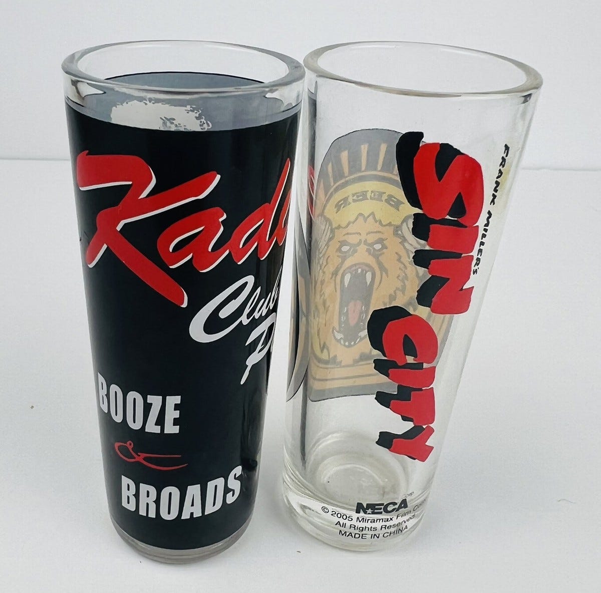 NECA Frank Miller's Sin City Shot Glass Glassware Set of 2 Beer Booze Comic