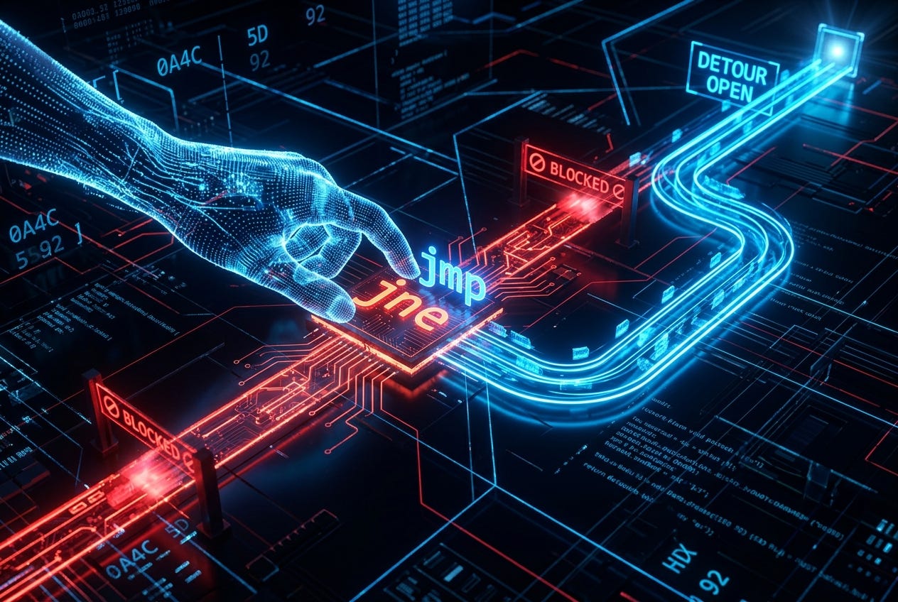 Một byte thay đổi, toàn bộ cơ chế bảo vệ bị vô hiệu. Một byte thay đổi, toàn bộ cơ chế bảo vệ bị vô hiệu.