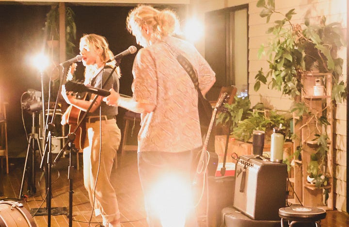 a bunch of pictures from australia, beach, live music, tim tams