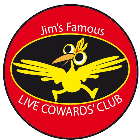 Jim's Famous Live Cowards Club logo