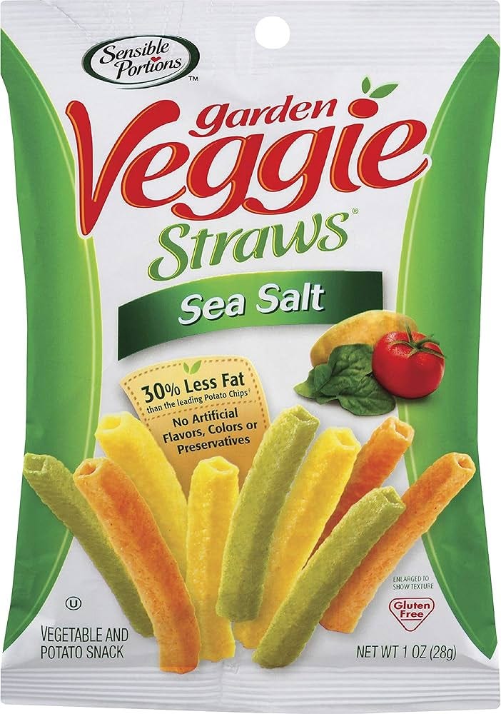 Sensible Portions Garden Veggie Straws, Sea Salt, Snack Size, 1 Oz (Pack of  8)
