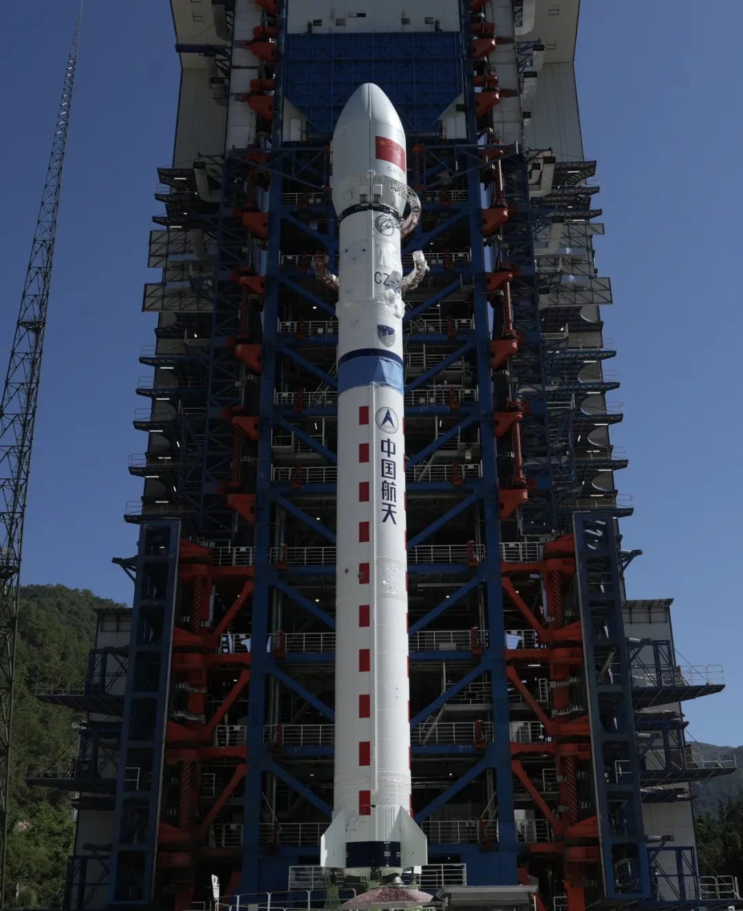 The Long March 2D Y119 vehicle at Launch Complex 3 ahead of its launch mission.