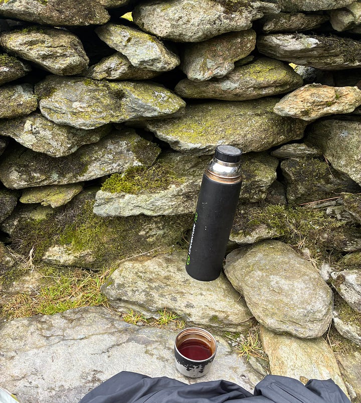 Lake District scenery and a fortifying cup of tea.