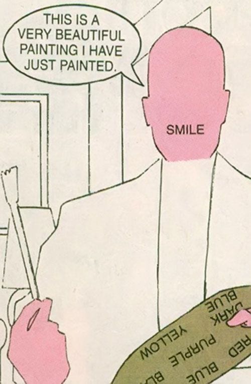 The Generic Man (Heckler enemy) (DC Comics) painting The Generic Man (Heckler enemy) (DC Comics) painting