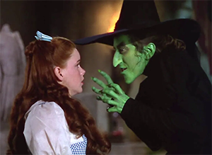 Wicked witch of the west taunting Dorothy