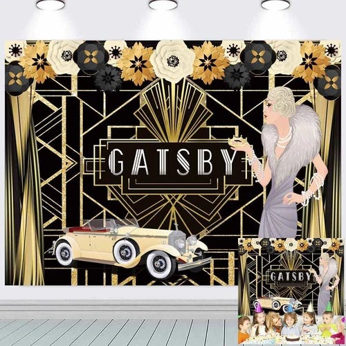The Great Gatsby Birthday Backdrop Banner Baby Shower Party Supplies 7x5Ft - Picture 1 of 5 The Great Gatsby Birthday Backdrop Banner Baby Shower Party Supplies 7x5Ft - Picture 1 of 5