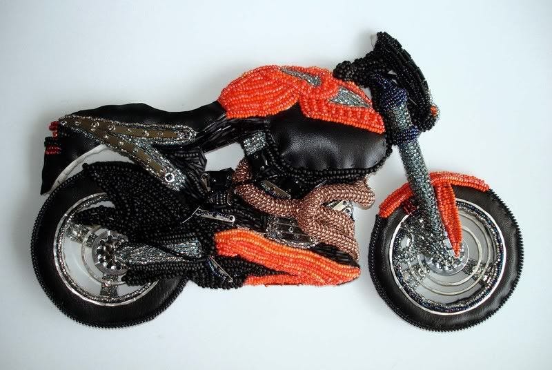 beading blog beaded Buell X-1 lightning motorcycle pop art beadwork bead embroidery beading blog beaded Buell X-1 lightning motorcycle pop art beadwork bead embroidery