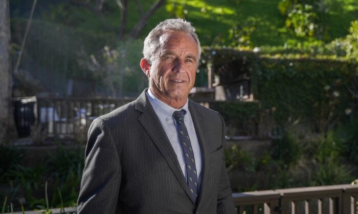 Robert F. Kennedy, Jr., founder of the nonprofit Children's Health Defense, in Los Angeles, Calif., on Feb. 6, 2023. (York Du/The Epoch Times)