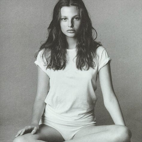 vogue italia 1993 bridget hall steven meisel t-shirt black white