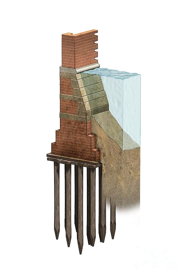 Venice Building Foundations, Artwork by Claus Lunau / Science Photo Library Venice Building Foundations, Artwork by Claus Lunau / Science Photo Library