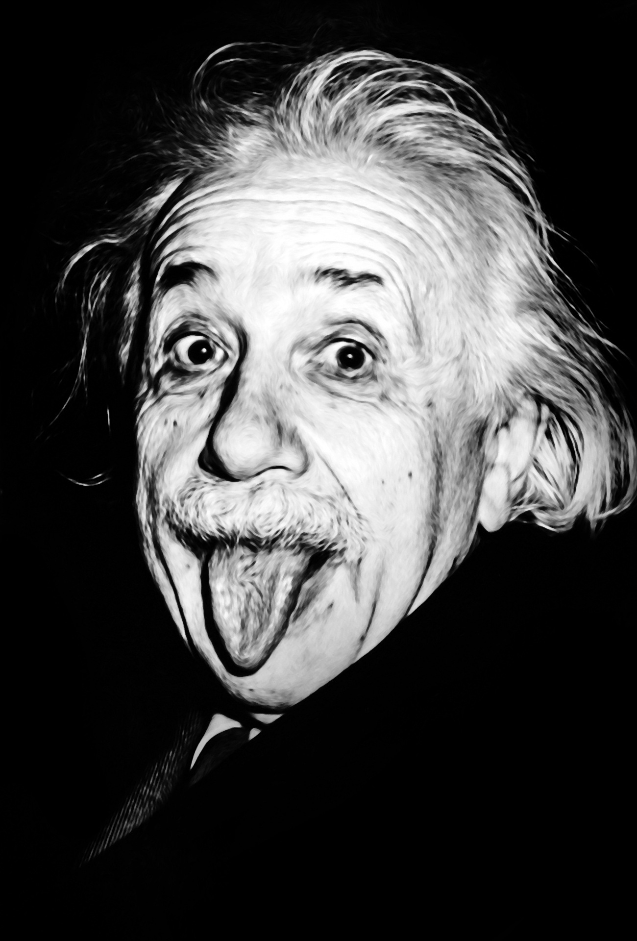 that one famous picture of einstein sticking out his tongue