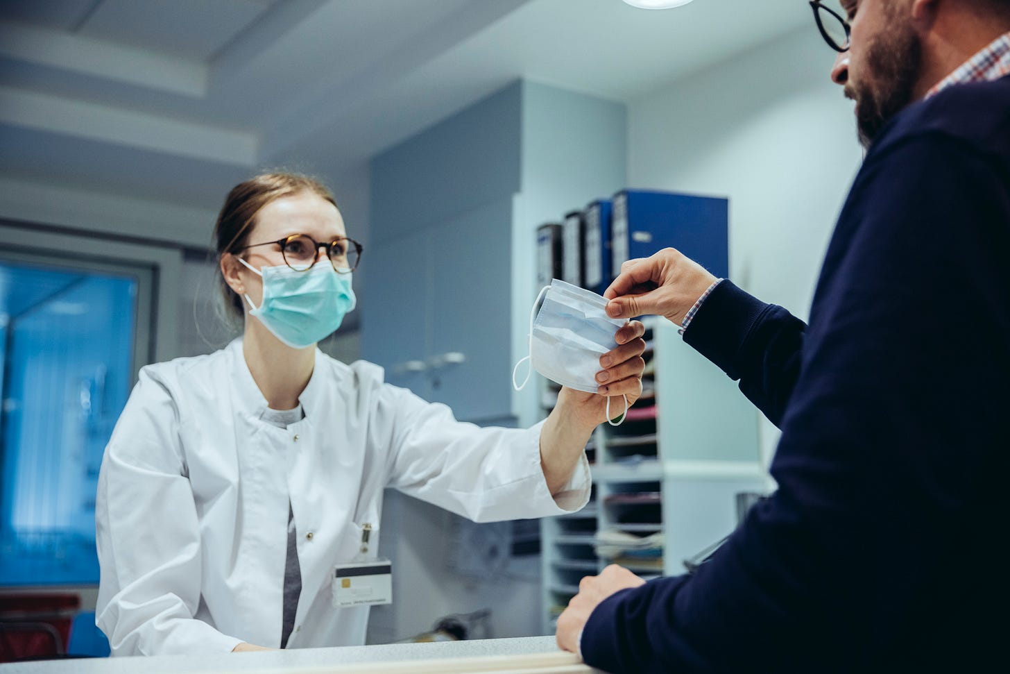 a patient gets a mask