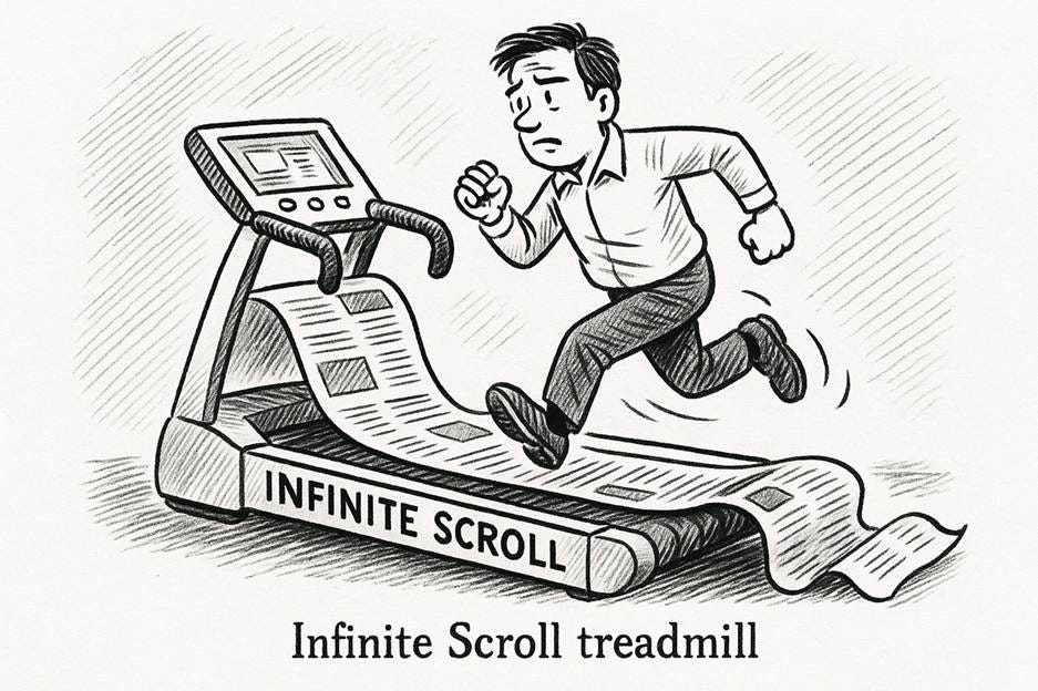A cartoon of a person running on a treadmill

AI-generated content may be incorrect.