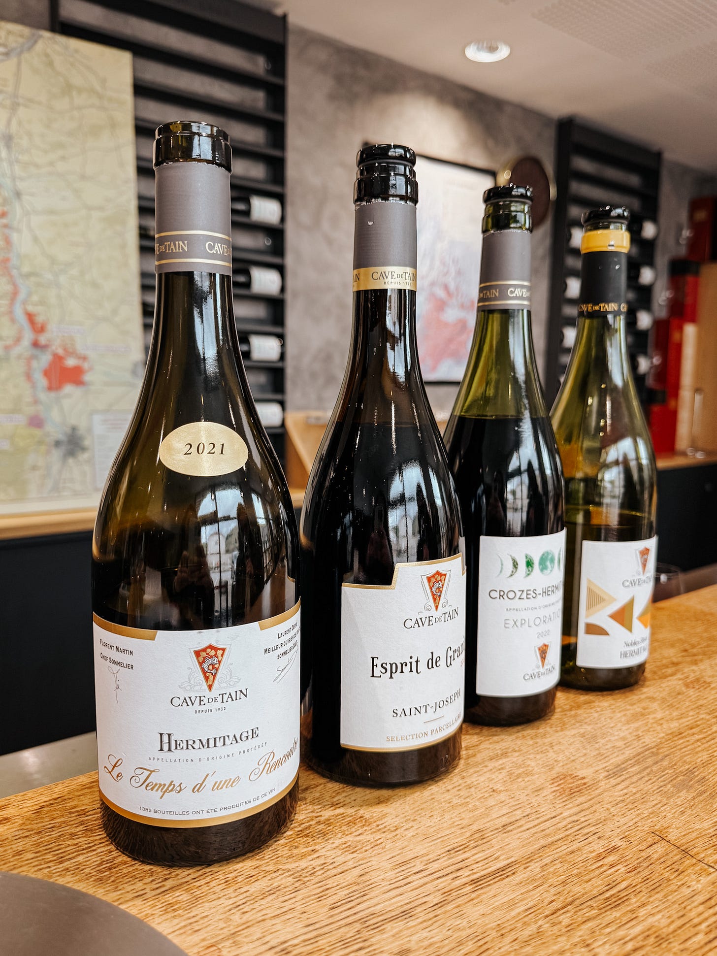 Tasting Hermitage, Saint Joseph, and Crozes Hermitage wines at Cave de Tain