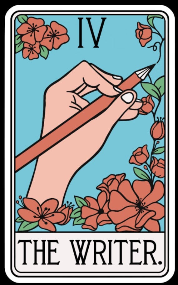The Writer Tarot Card Inspired Stickers - Bookish Stickers - Reading - Approximately 3 x 4.882 Inches The Writer Tarot Card Inspired Stickers - Bookish Stickers - Reading - Approximately 3 x 4.882 Inches