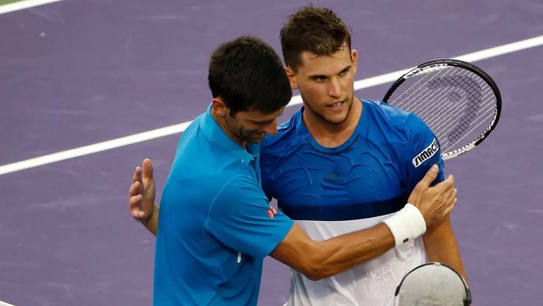 novak djokovic dominic thiem hit round 3 of french open 2019 novak djokovic dominic thiem hit round 3 of french open 2019