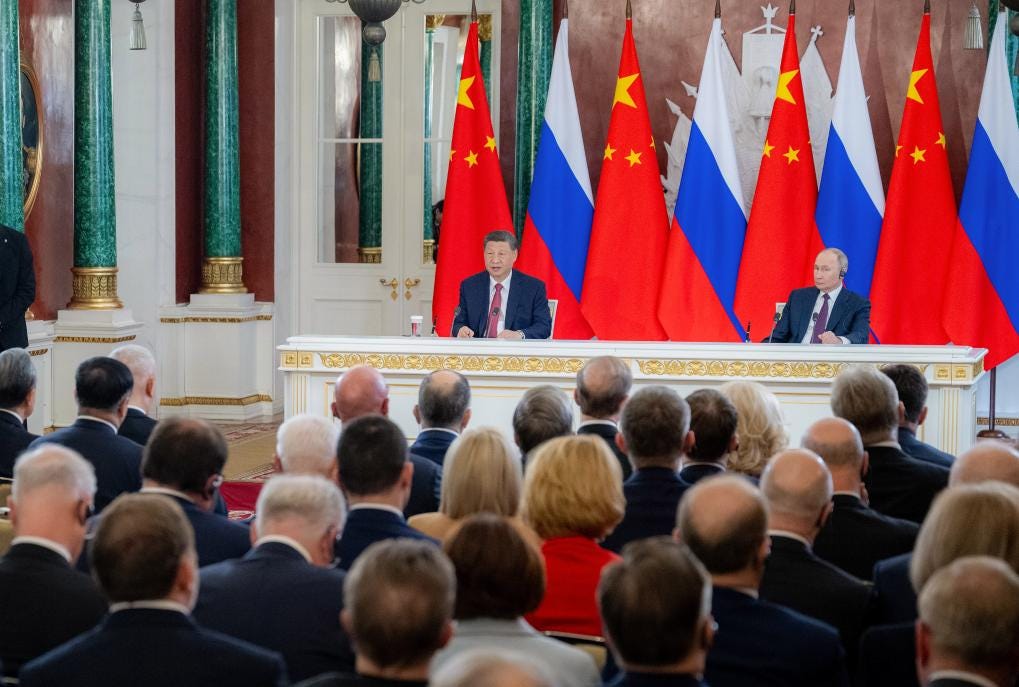 Chinese President Xi Jinping (L) and Russian President Vladimir Putin jointly meet the press after their talks at the Kremlin in Moscow, Russia, May 8, 2025. /Xinhua