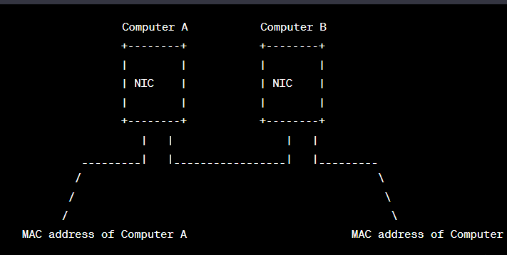 The MAC address is a unique identifier assigned to each NIC. It is used by the Data Link Layer to identify devices on the same local network.